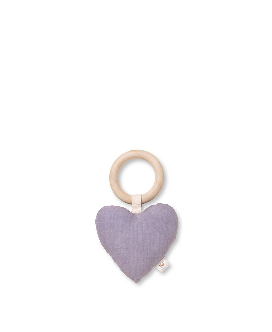 Lara Heart Rattle Teether, Lavender