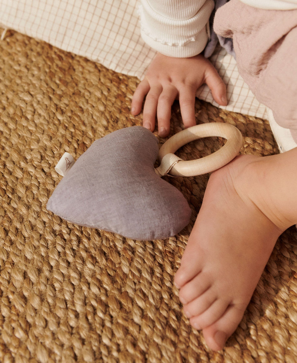 Lara Heart Rattle Teether, Lavender