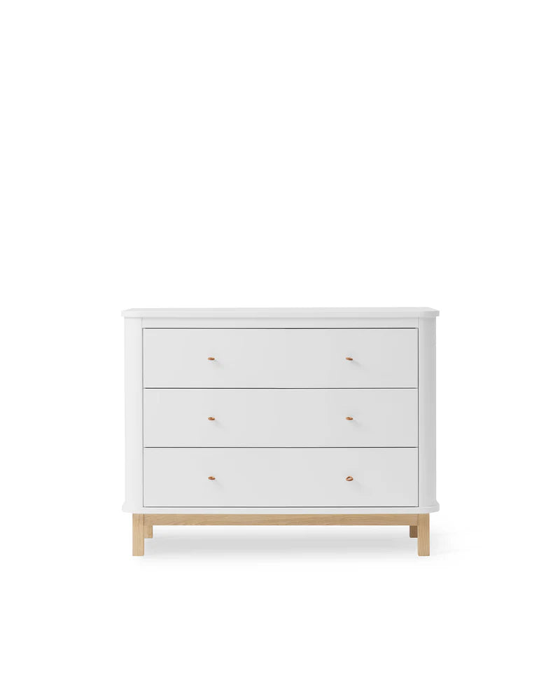 Dresser 3 drawers, white/oak