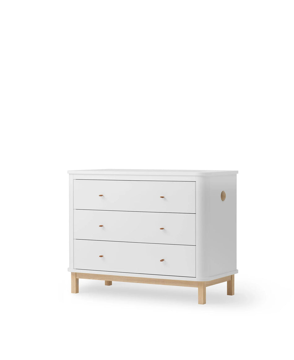 Dresser 3 drawers, white/oak