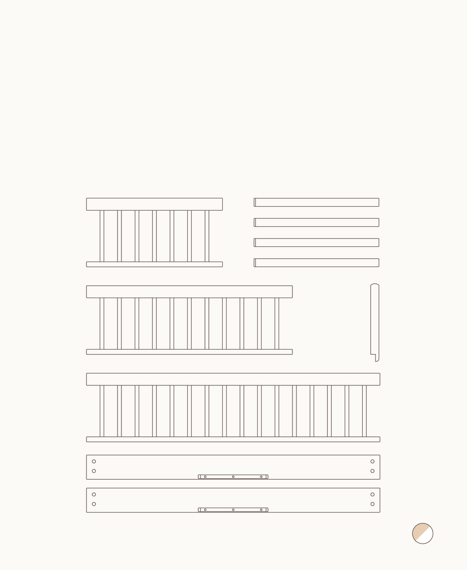 Mini+ junior kit (additional parts to Mini+ cot bed), white/oak