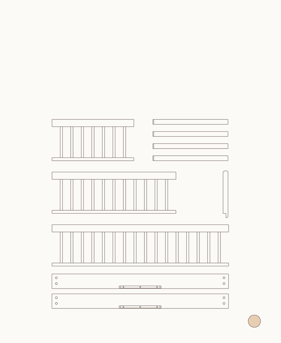 Mini+ junior kit (additional parts to Mini+ cot bed), oak