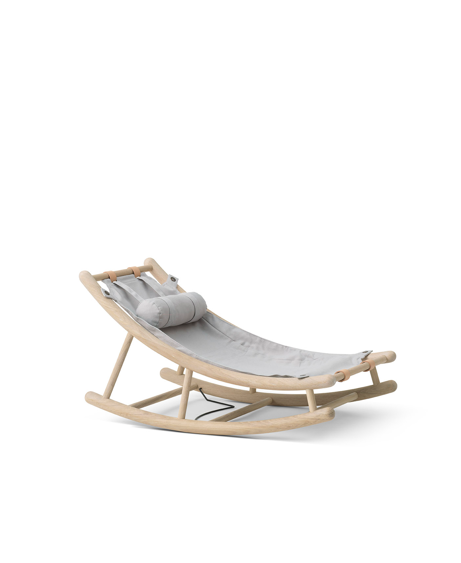 Wood toddler rocker, oak/grey – Skandium