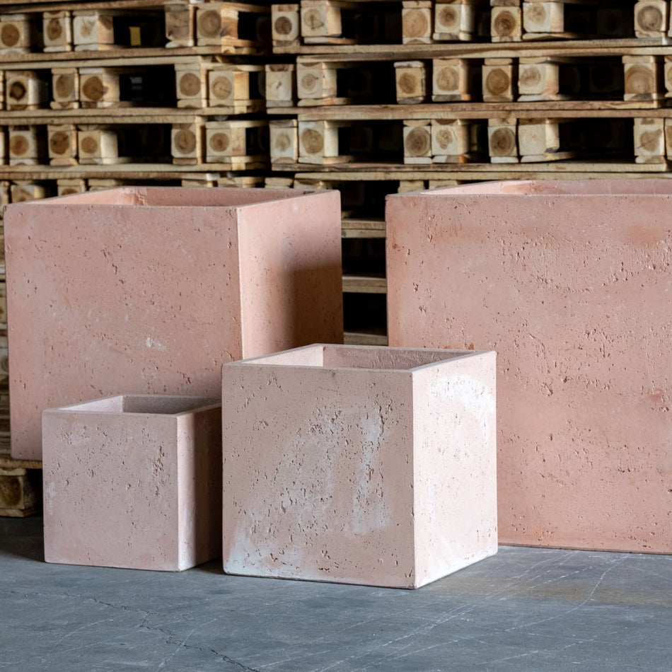 Cubrosa | Blushstone – 85cm XXL Concrete Square Planter – 459L Block Plant Pot