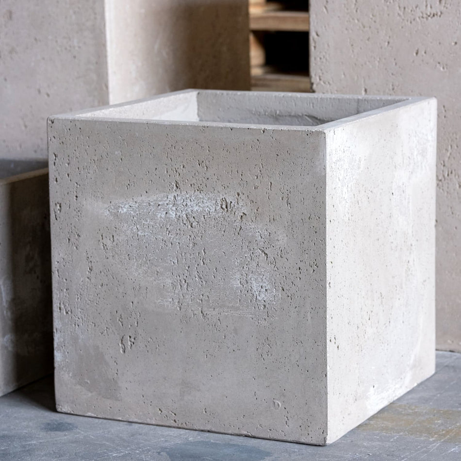 Cubrosa | Truffle – 40cm Large Concrete Cube Planter – 38L Square Plant Pot