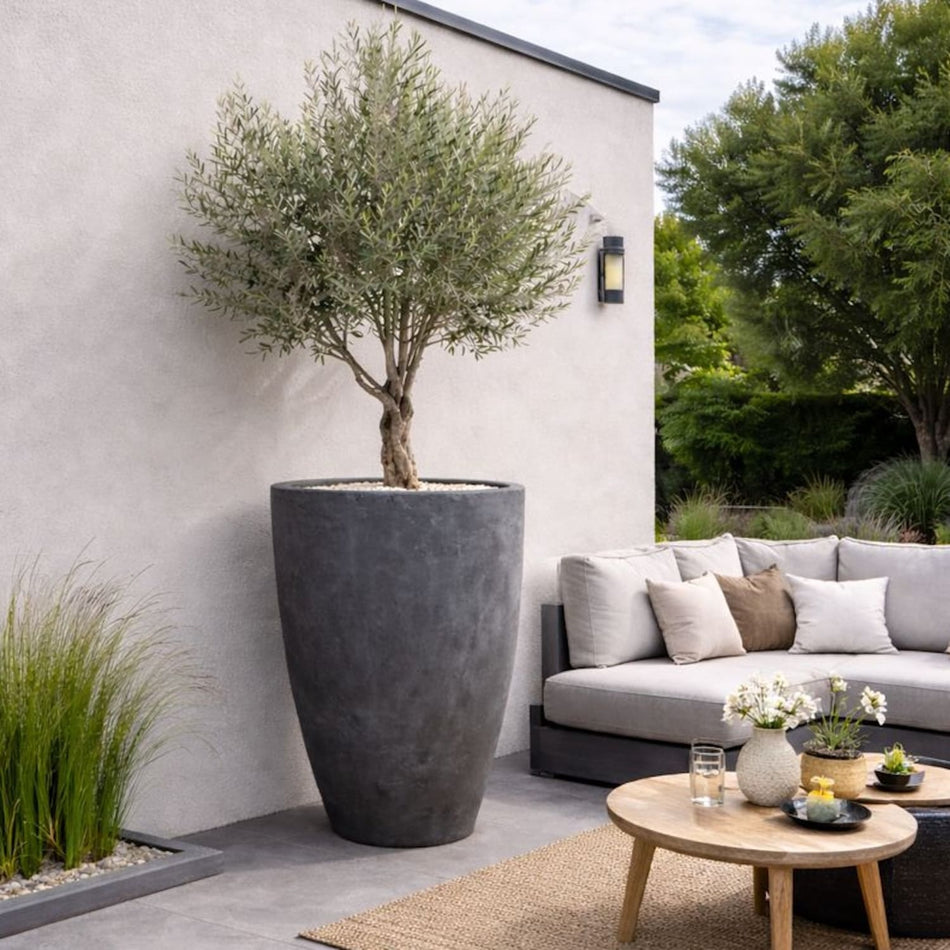 Vessara | Onyx Dusk – 100cm XXL Concrete Tall Vase Planter – 172L Round Plant Pot