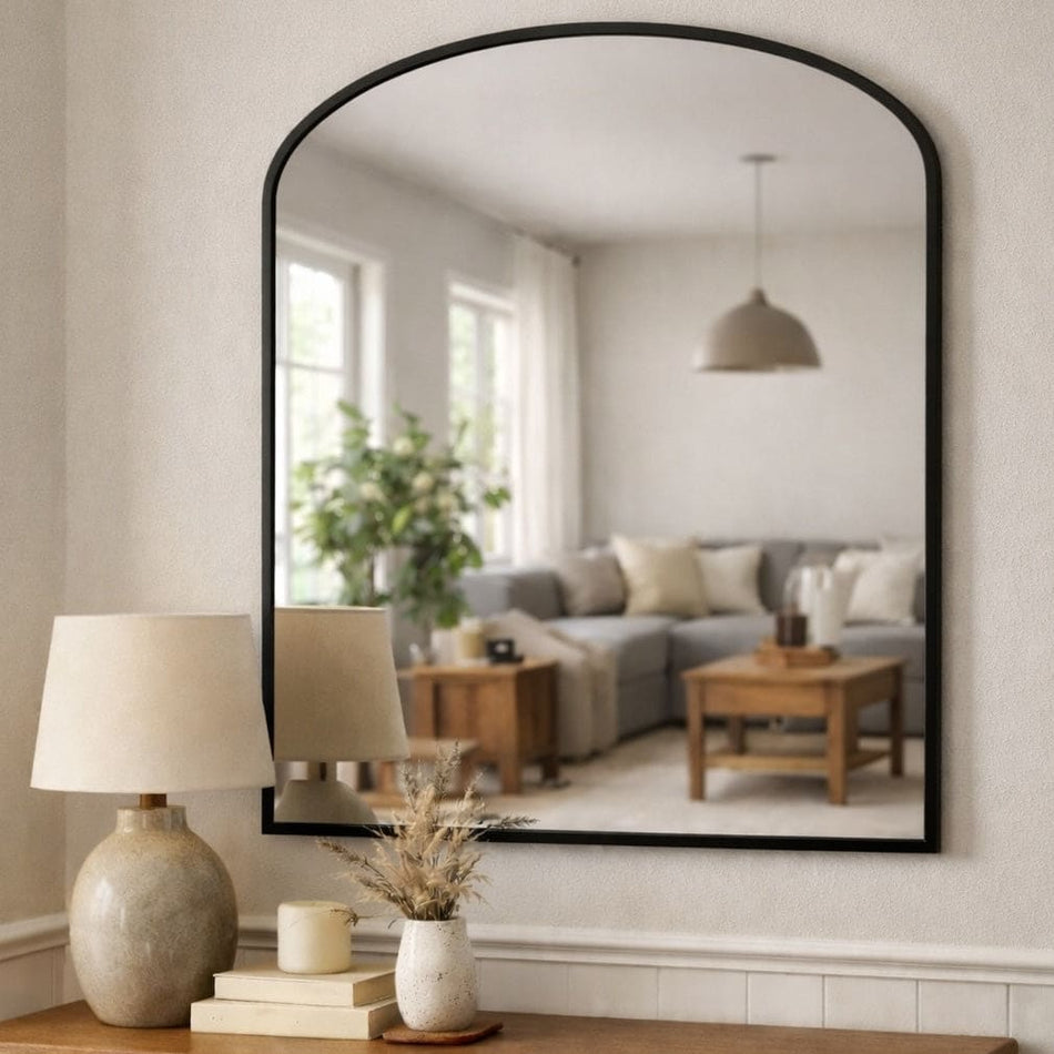 Yoko - Black Metal Gentle Arch Mirror - 120cm x 95cm