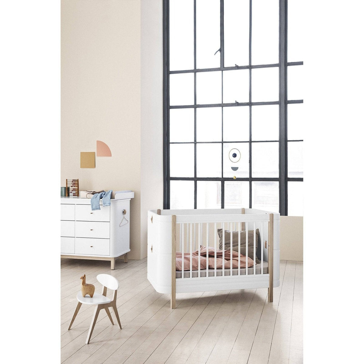 Mini cot/bed white/oak – Skandium - Main Image